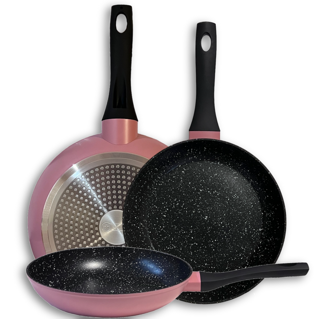 Sartenes Pink Edition con Acabado a la Piedra y Triple Capa Antiadherente