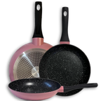 Sartenes Pink Edition con Acabado a la Piedra y Triple Capa Antiadherente