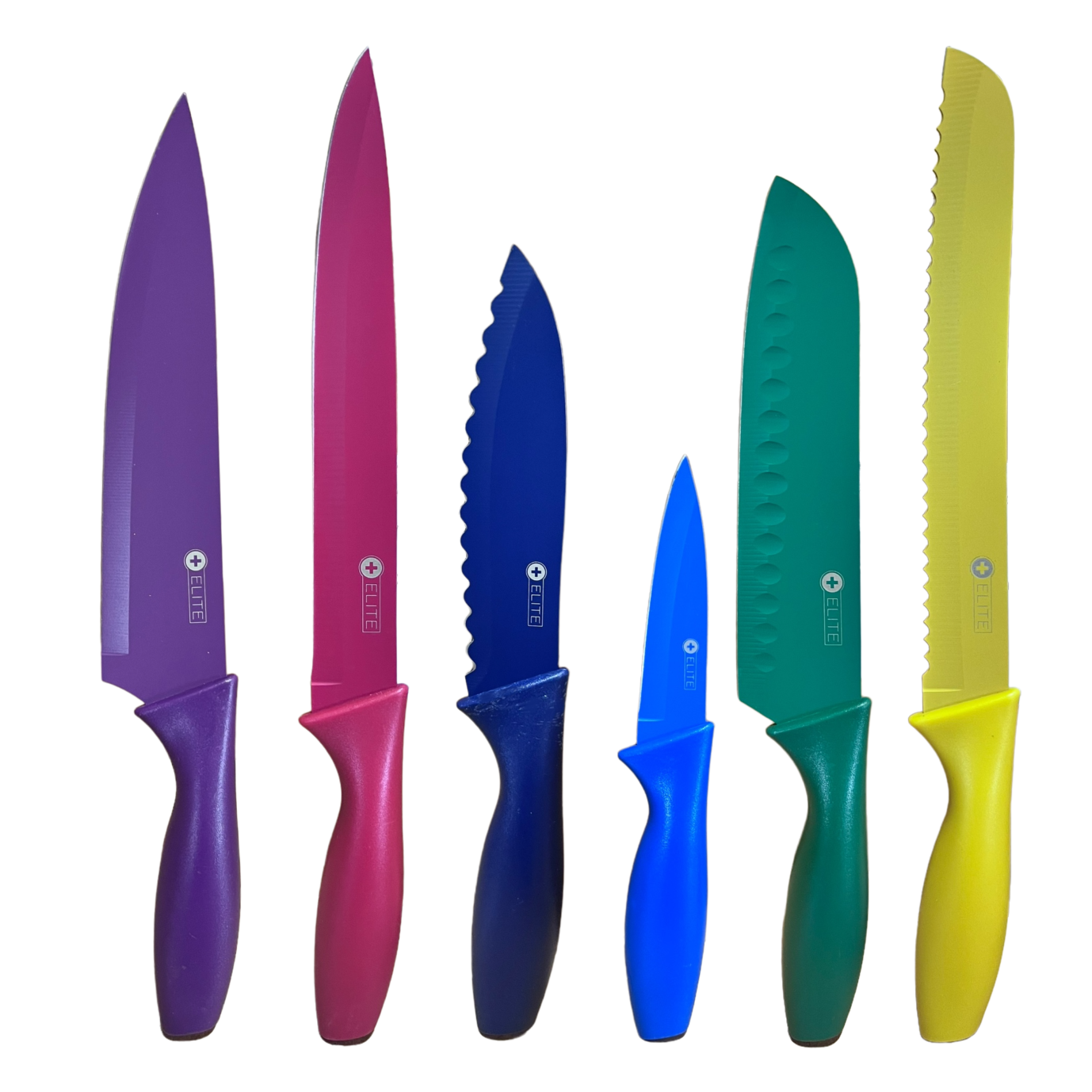 Set de 6 cuchillos de acero inoxidable Elite, con funda