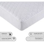 Cubre colchón protector de colchón acolchado impermeable y transpirable.