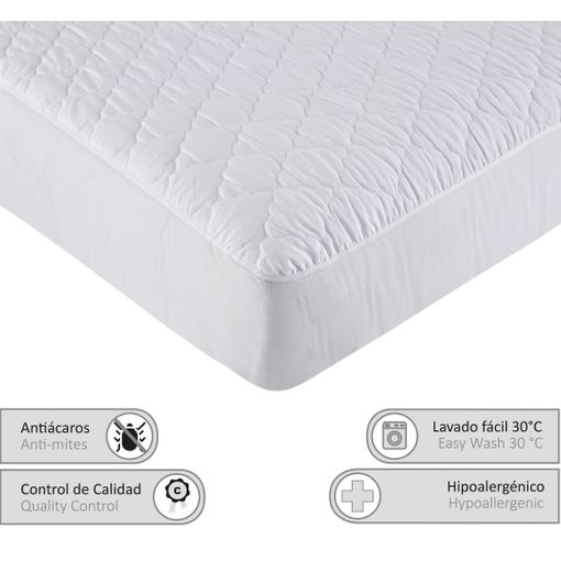 Cubre colchón protector de colchón acolchado impermeable y transpirable.