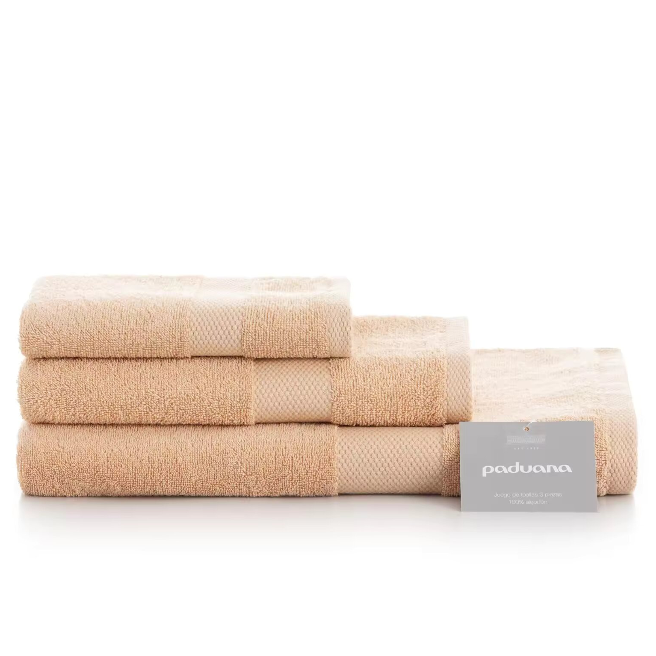 PADUANA Toallas Beige de Algodón 100% Natural 500 Gramos