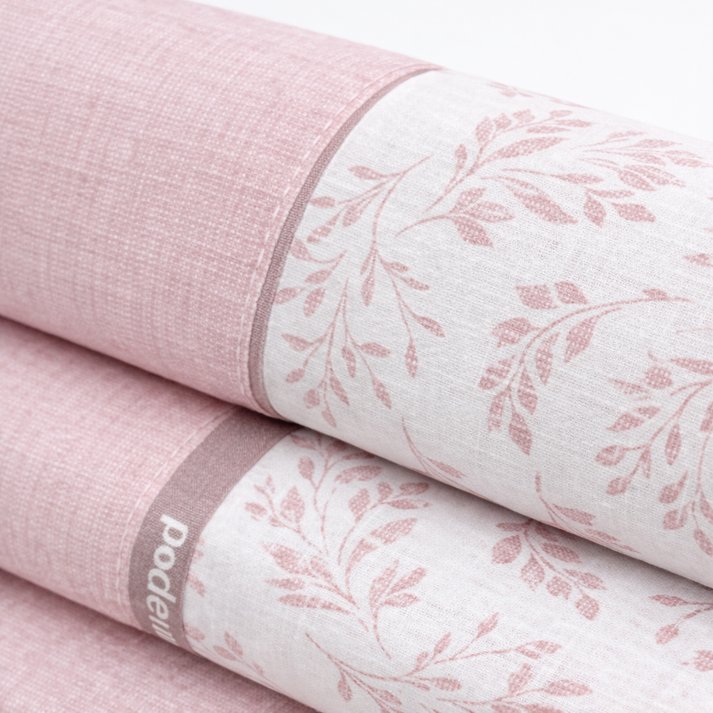 Juego de Sábanas Jacinta 100% Algodón Natural – Rosa – Paduana
