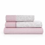 Juego de Sábanas Jacinta 100% Algodón Natural – Rosa – Paduana