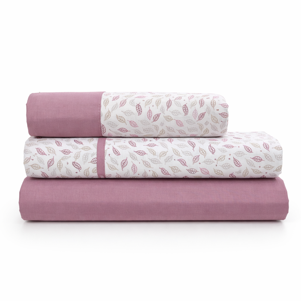 Juego de Sábanas Cayetana 100% Algodón Natural – Malva – Paduana