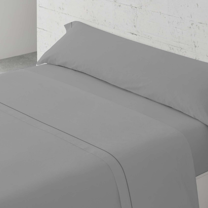 Juego de Sábanas Liso Paduana COLORS Gris 144 Hilos, 50% Algodón 50% Poliéster