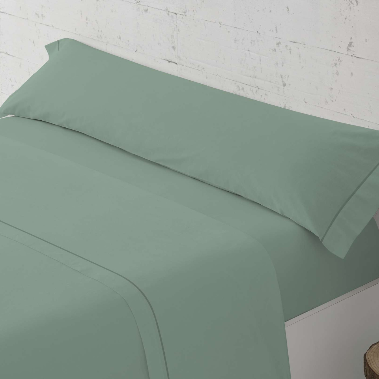 Juego de Sábanas Liso Paduana COLORS Verde 144 Hilos, 50% Algodón 50% Poliéster