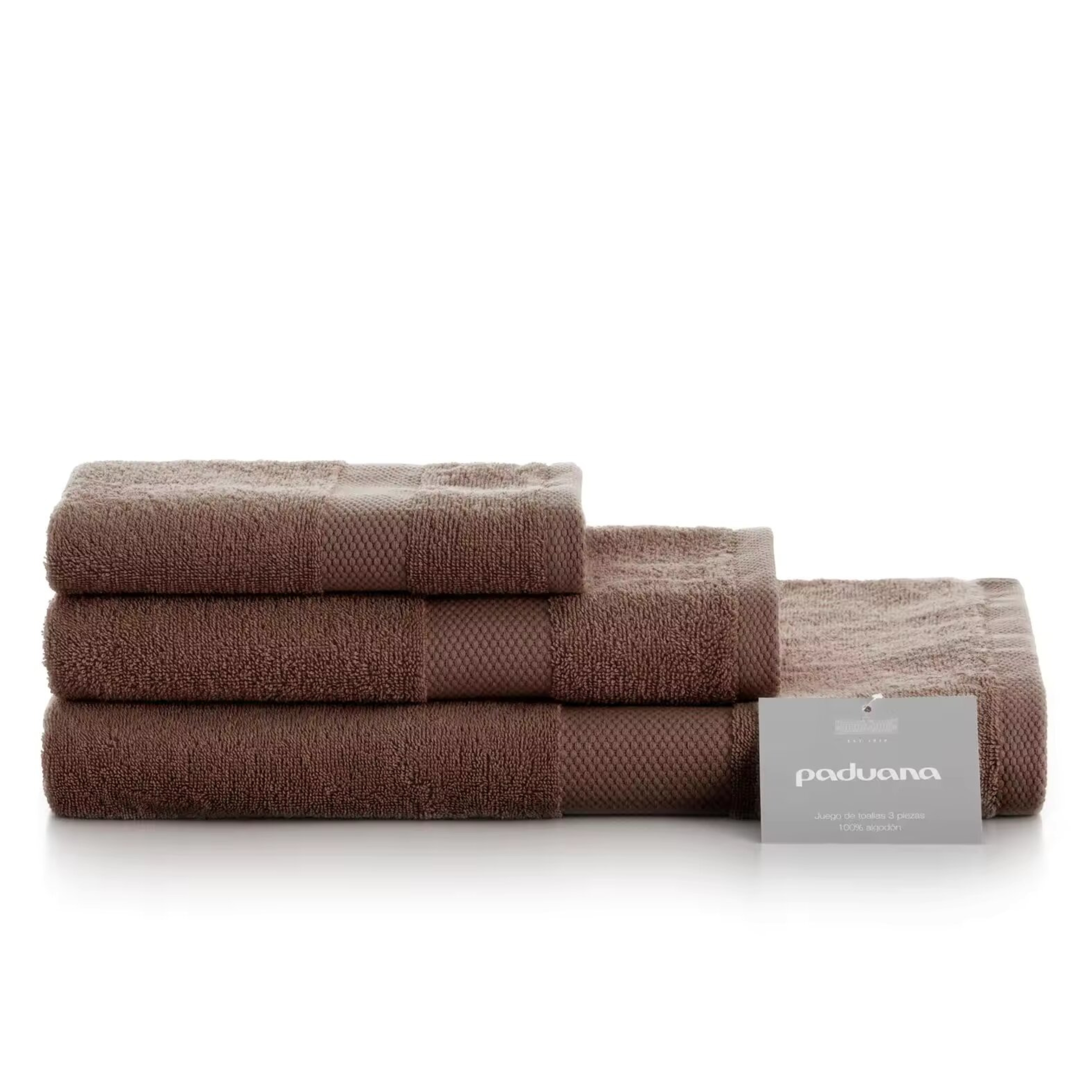 PADUANA Toallas Marrones de Algodón 100% Natural 500 Gramos