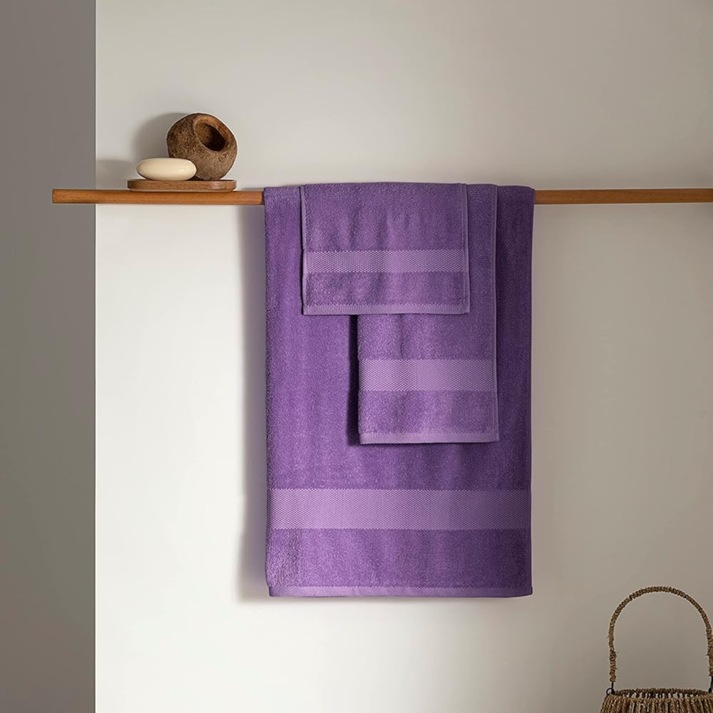PADUANA Toallas Morado de Algodón 100% Natural 500 Gramos