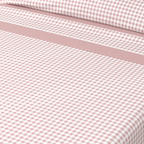 Juego de Sábanas Vichy Rosa de 3 Piezas Suaves, Frescas y Bajera Ajustable 100% Microfibra