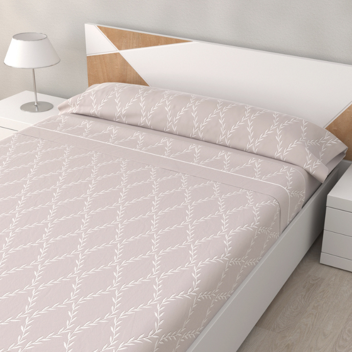 Juego de Sábanas Viento Beige de 3 Piezas Suaves, Frescas y Bajera Ajustable 100% Microfibra