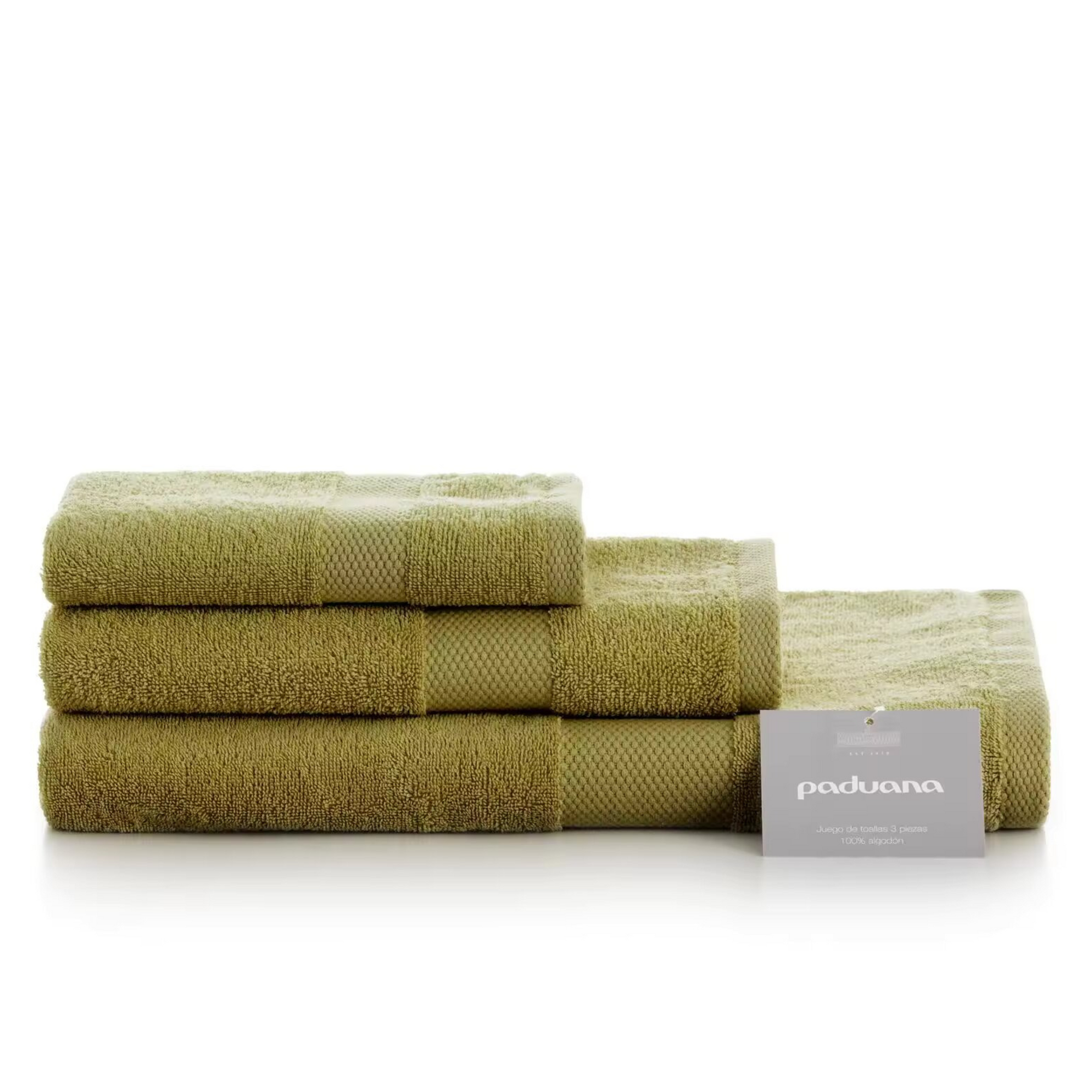 PADUANA Toallas Verde de Algodón 100% Natural 500 Gramos