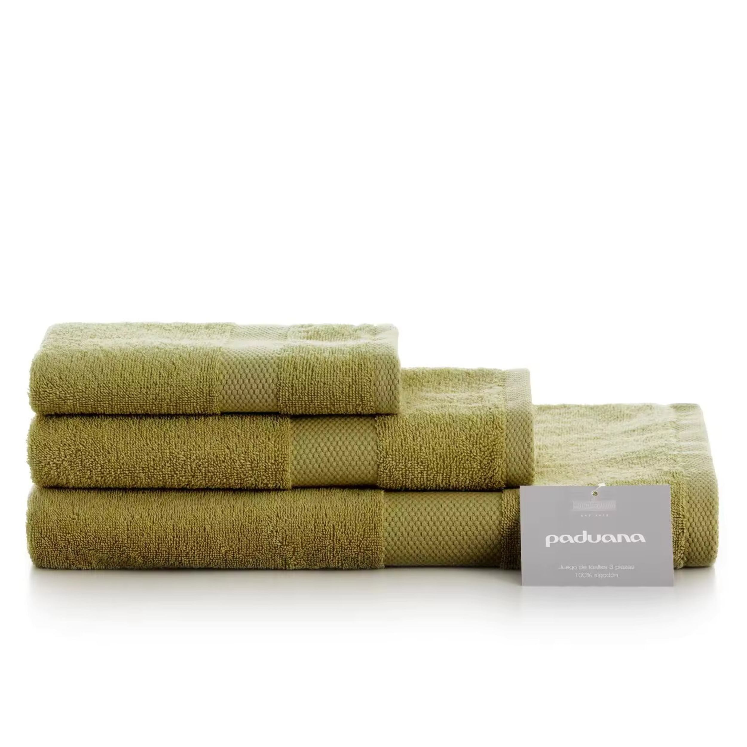 PADUANA Toallas Verde de Algodón 100% Natural 500 Gramos