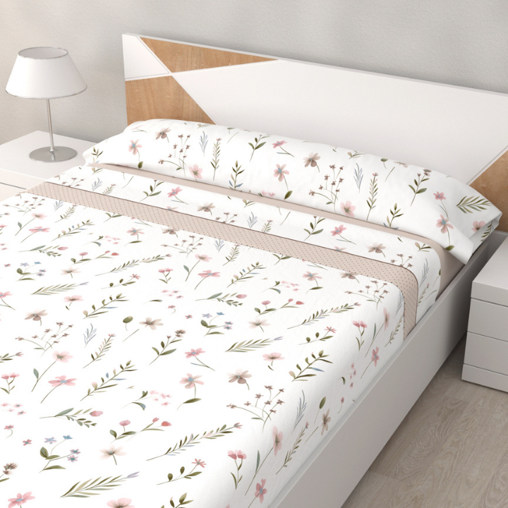 Juego de Sábanas Brisa Beige de 3 Piezas Suaves, Frescas y Bajera Ajustable 100% Microfibra