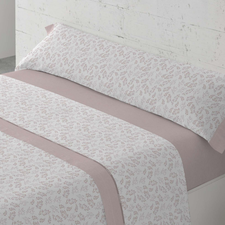Juego de Sábanas Jacinta 100% Algodón Natural – Rosa – Paduana